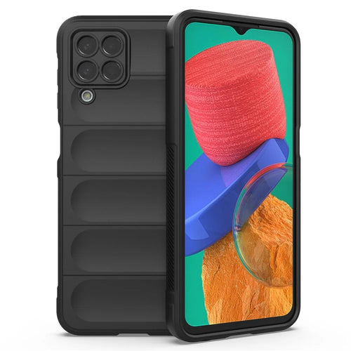 For Samsung Galaxy M33 5G (Global Version) Rugged Soft TPU Back Cover Anti-fall Mobile Phone Case - Black - 1