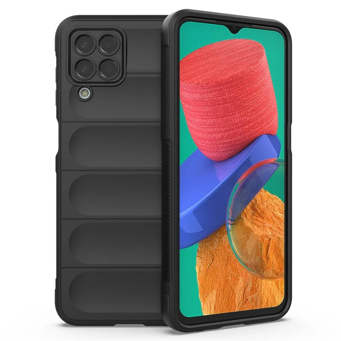 For Samsung Galaxy M33 5G (Global Version) Rugged Soft TPU Back Cover Anti-fall Mobile Phone Case - Black - 1
