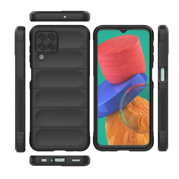 For Samsung Galaxy M33 5G (Global Version) Rugged Soft TPU Back Cover Anti-fall Mobile Phone Case - Black - 6