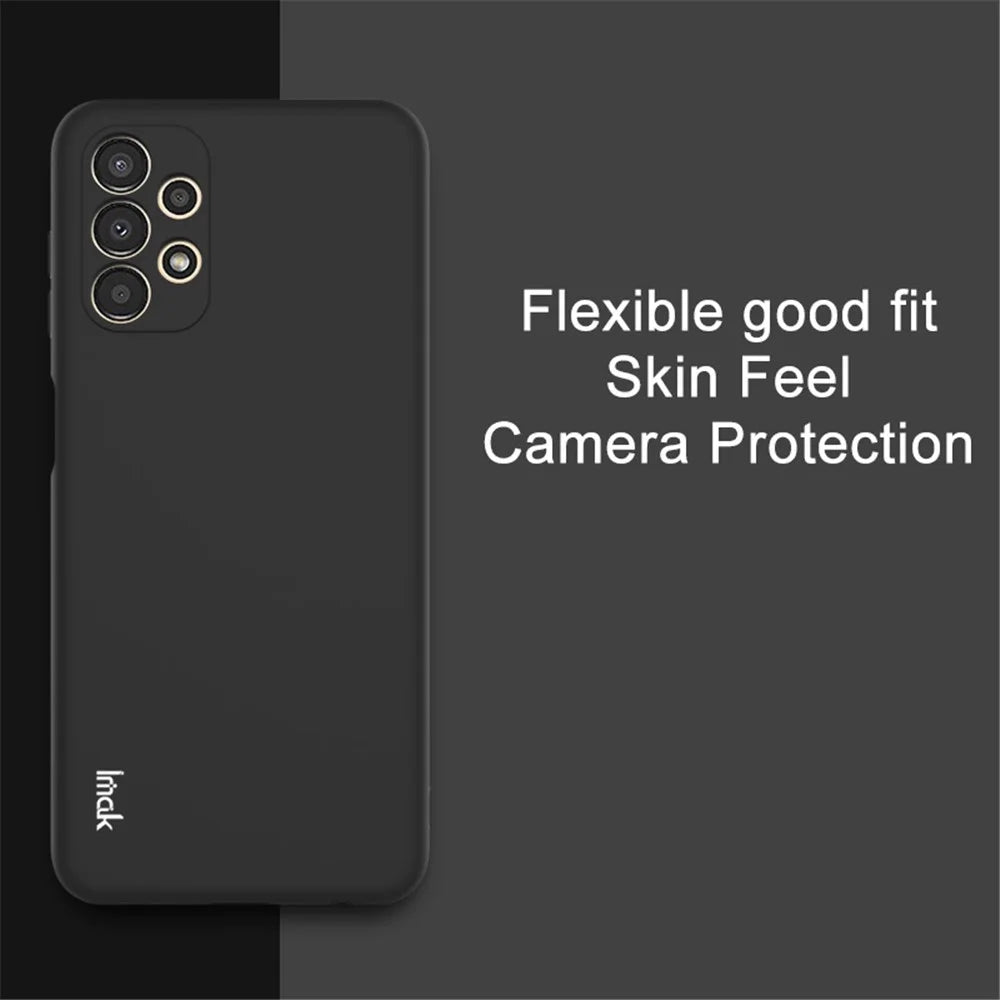 IMAK UC-2 Series for Samsung Galaxy A13 4G Drop-proof Phone Case Wear-resistant Solid Color Skin-touch Phone TPU Protective Shell - Black - 2