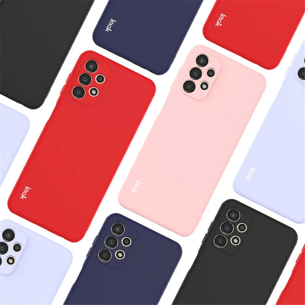 IMAK UC-2 Series for Samsung Galaxy A13 4G Drop-proof Phone Case Wear-resistant Solid Color Skin-touch Phone TPU Protective Shell - Black - 5