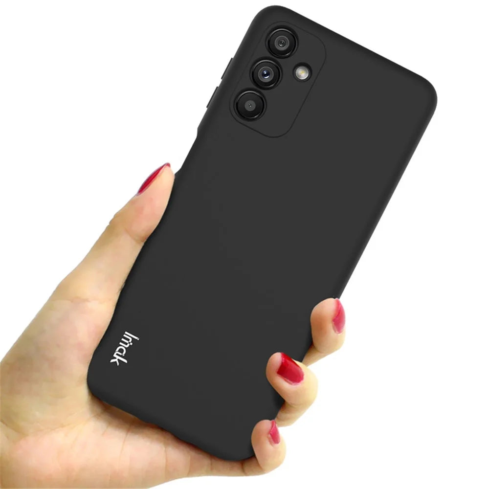 IMAK UC-2 Series for Samsung Galaxy A13 5G / A04s 4G (164.7mm) Phone Cover Solid Color Skin-touch Phone TPU Case Shell - Black - 3