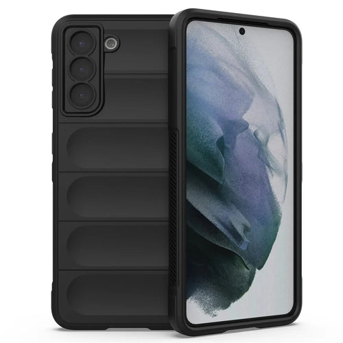 For Samsung Galaxy S21 5G Rugged Soft TPU Back Cover Shockproof Anti-wear Phone Shell Case - Black - 1
