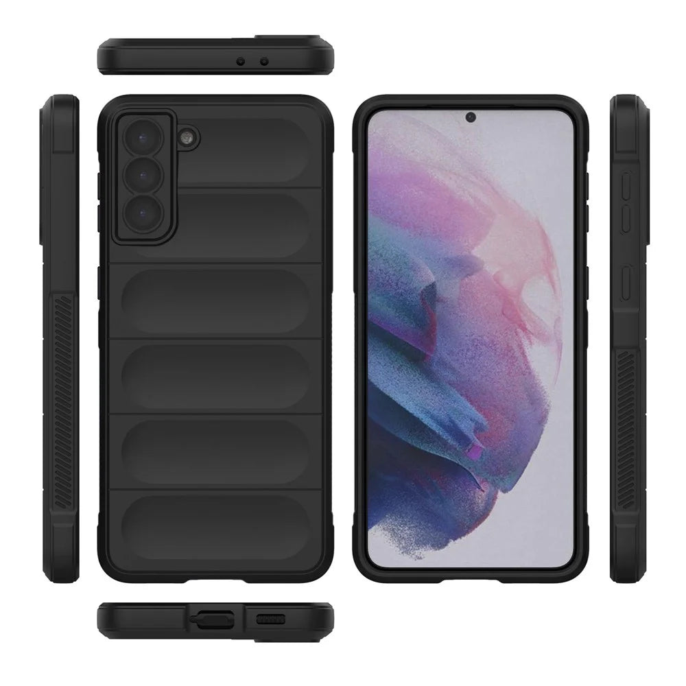 For Samsung Galaxy S21+ 5G Rugged Back Phone Case Shockproof Soft TPU Protective Cover - Black - 6