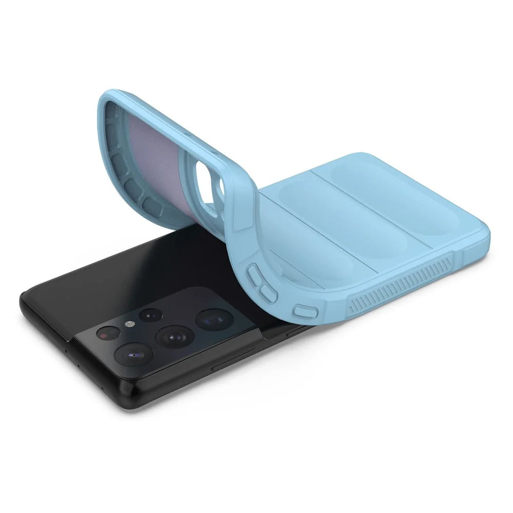 Rugged Phone Case for Samsung Galaxy S21 Ultra 5G, Anti-drop Protection Precise Cutout TPU Cover - Baby Blue - 3