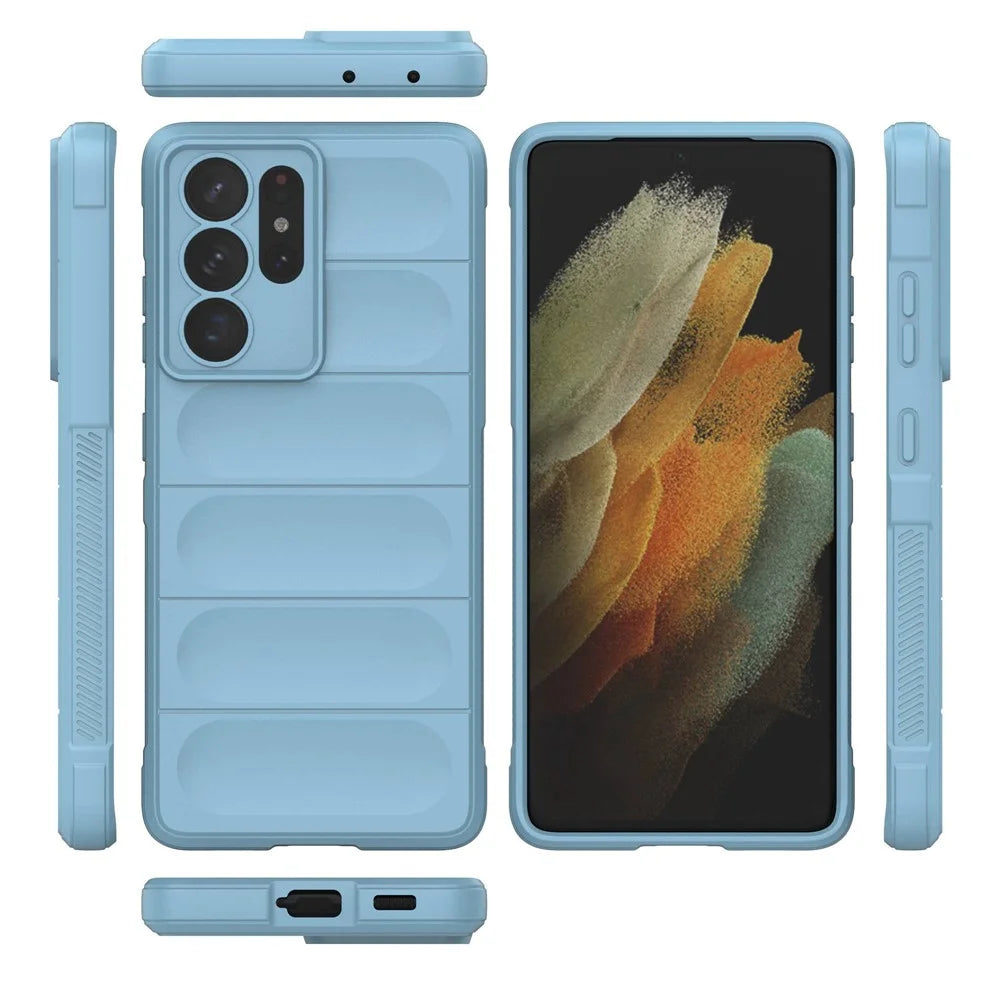 Rugged Phone Case for Samsung Galaxy S21 Ultra 5G, Anti-drop Protection Precise Cutout TPU Cover - Baby Blue - 6