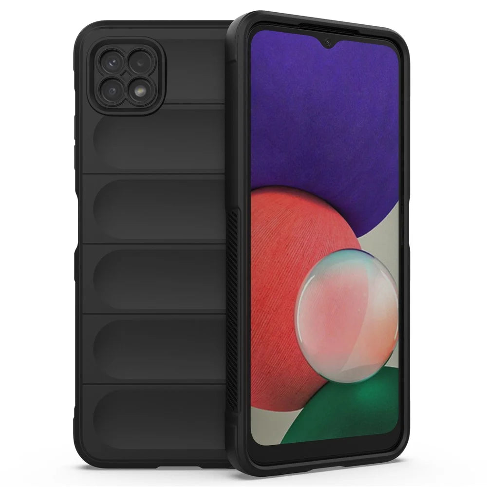 Rugged Shockproof Phone Case for Samsung Galaxy A22 5G (EU Version), Soft TPU Anti-fall Protective Cover - Black - 1
