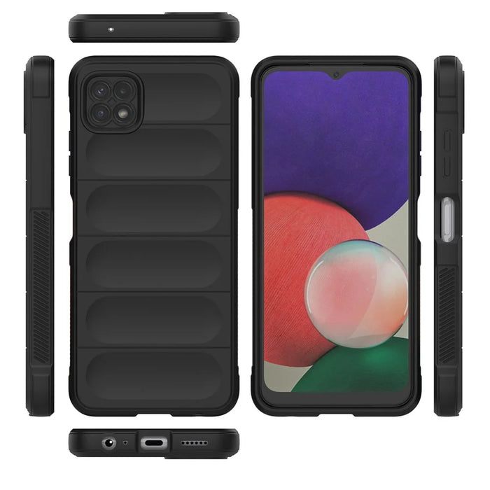 Rugged Shockproof Phone Case for Samsung Galaxy A22 5G (EU Version), Soft TPU Anti-fall Protective Cover - Black - 6