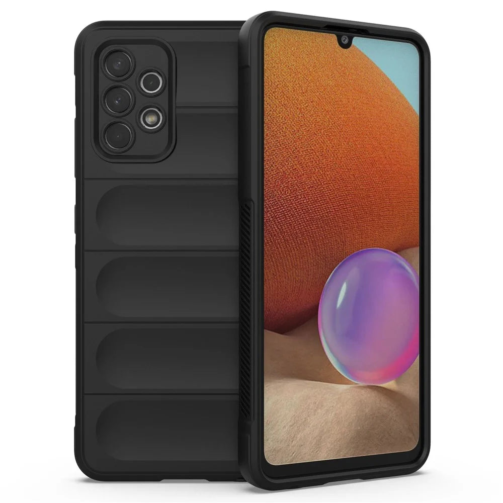 For Samsung Galaxy A32 4G (EU Version) Rugged TPU Case Drop-proof Precise Cutout Phone Protective Cover - Black - 1