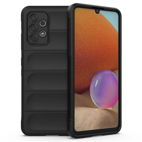 For Samsung Galaxy A32 4G (EU Version) Rugged TPU Case Drop-proof Precise Cutout Phone Protective Cover - Black - 1