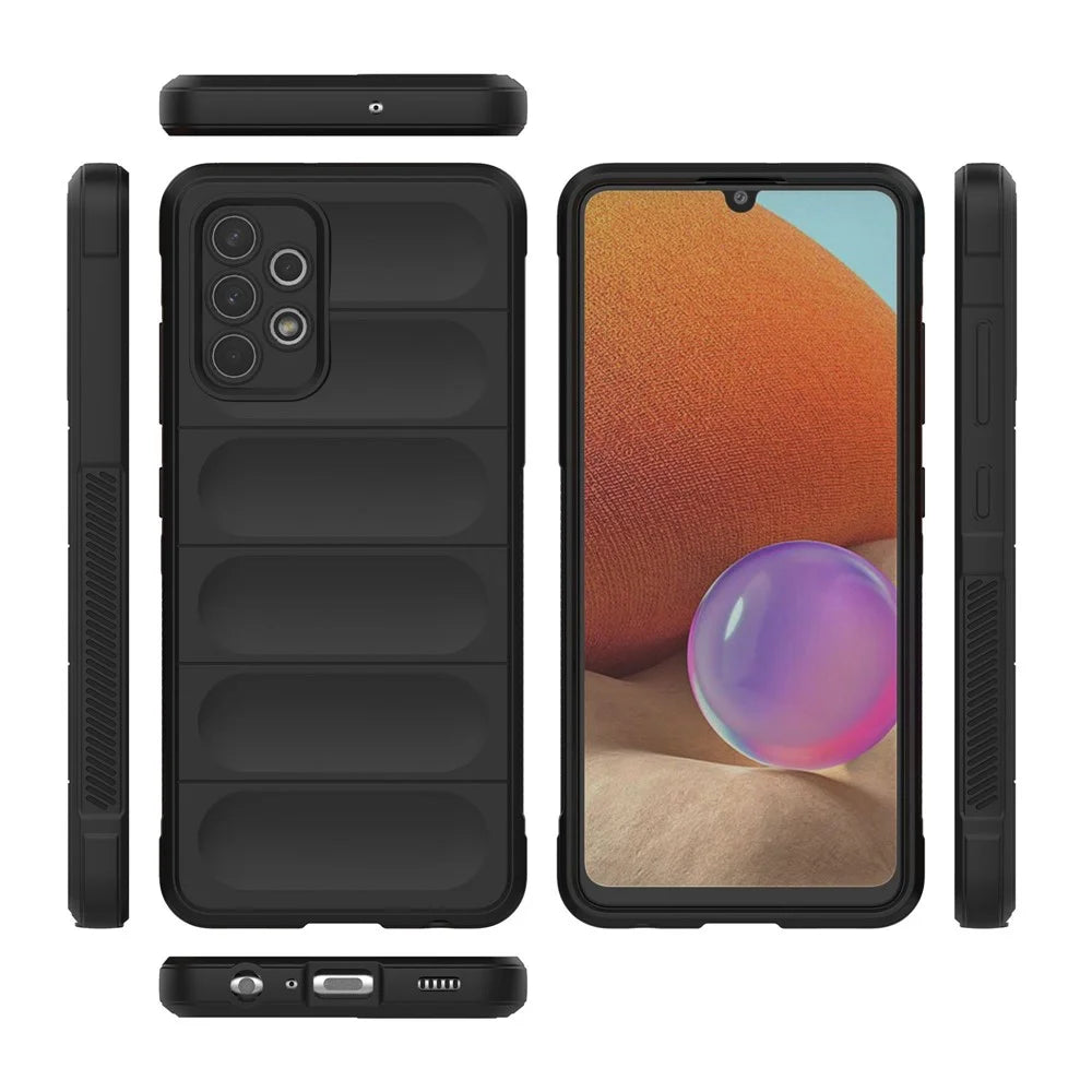 For Samsung Galaxy A32 4G (EU Version) Rugged TPU Case Drop-proof Precise Cutout Phone Protective Cover - Black - 6