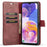 DG.MING for Samsung Galaxy A23 5G (Global Version) / 4G Split Leather Stand Folio Cover Magnetic Closure Detachable 2-in-1 Flip Wallet Case - Red - 2