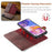 DG.MING for Samsung Galaxy A23 5G (Global Version) / 4G Split Leather Stand Folio Cover Magnetic Closure Detachable 2-in-1 Flip Wallet Case - Red - 4