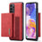 DG.MING M1 Series for Samsung Galaxy A23 5G (Global Version) / 4G Detachable 2-in-1 Wallet Style Wear-resistant Support Wireless Charging Cell Phone Case - Red - 1