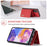 DG.MING M1 Series for Samsung Galaxy A23 5G (Global Version) / 4G Detachable 2-in-1 Wallet Style Wear-resistant Support Wireless Charging Cell Phone Case - Red - 3