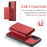 DG.MING M1 Series for Samsung Galaxy A23 5G (Global Version) / 4G Detachable 2-in-1 Wallet Style Wear-resistant Support Wireless Charging Cell Phone Case - Red - 6