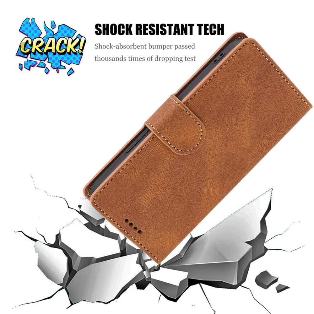 For Samsung Galaxy A13 4G / 5G / A04s 4G (164.7mm) PU Leather Wallet Case Stand Cover with Wrist Strap - Brown - 5