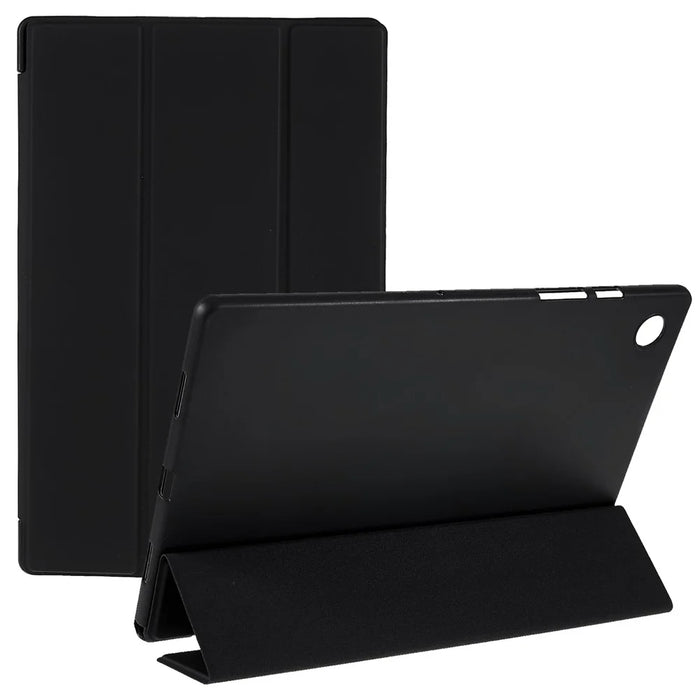 For Samsung Galaxy Tab A8 10.5 (2021) / (2022) Tri-fold Stand Inner Honeycomb Design Shockproof Leather Tablet Case Auto Wake / Sleep Cover - Black - 1