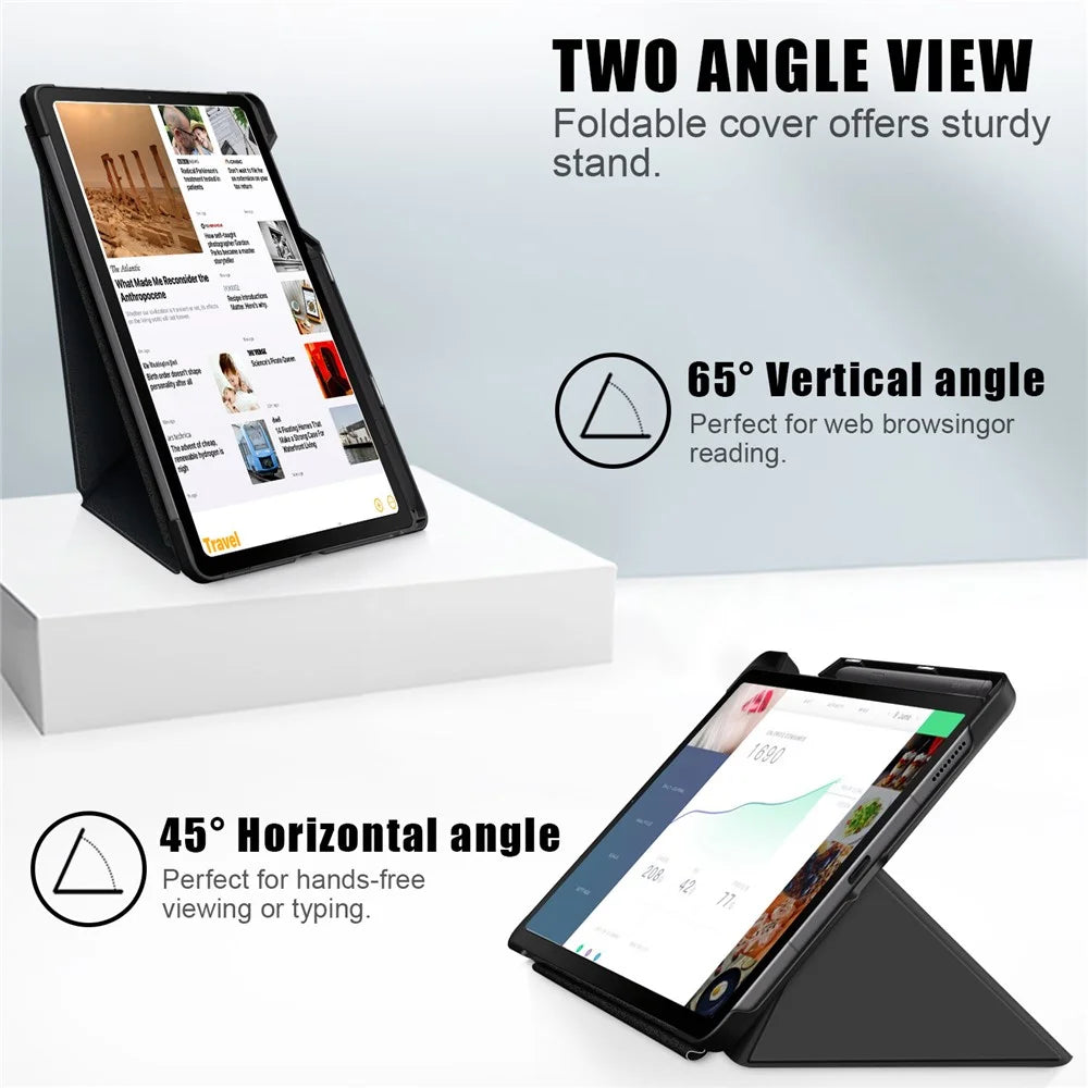 For Samsung Galaxy Tab S6 Lite (2020) P615 P610 / (2022) P613 P619 / (2024) Origami Stand Leather Tablet Case - Black - 2
