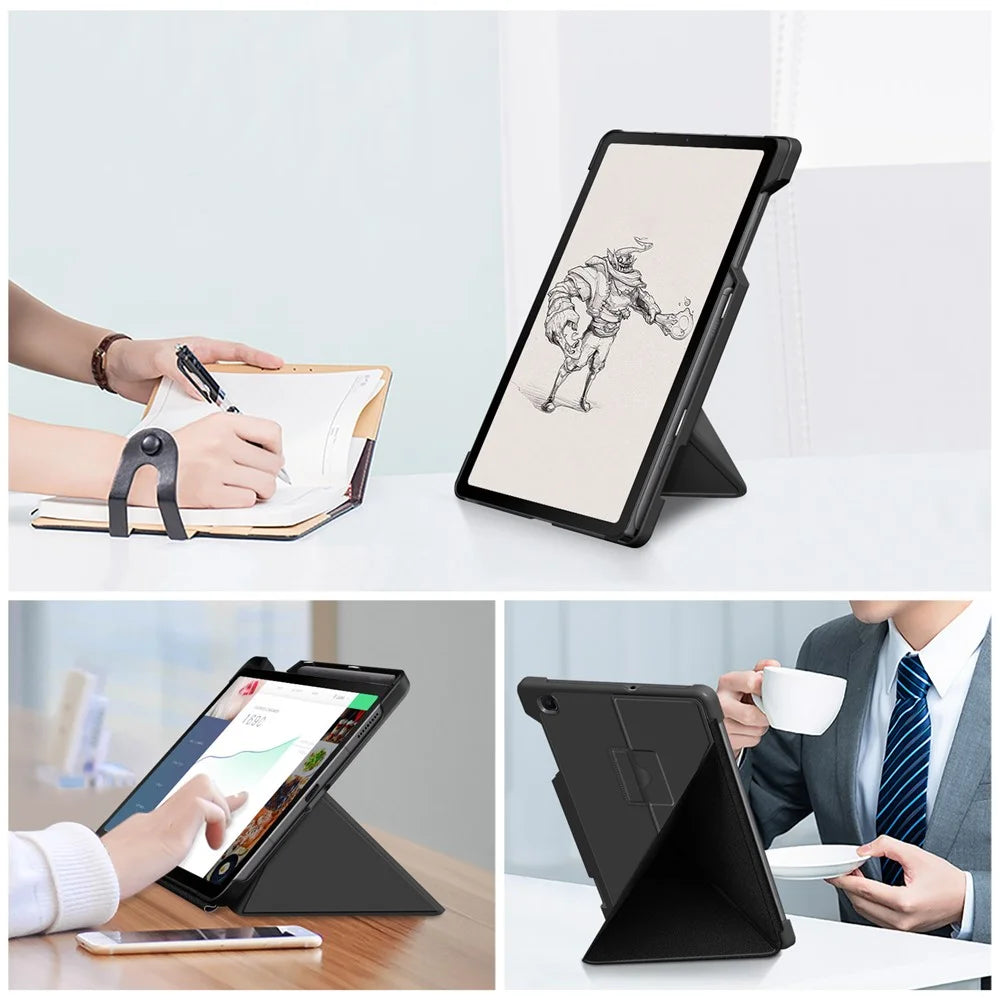 For Samsung Galaxy Tab S6 Lite (2020) P615 P610 / (2022) P613 P619 / (2024) Origami Stand Leather Tablet Case - Black - 5