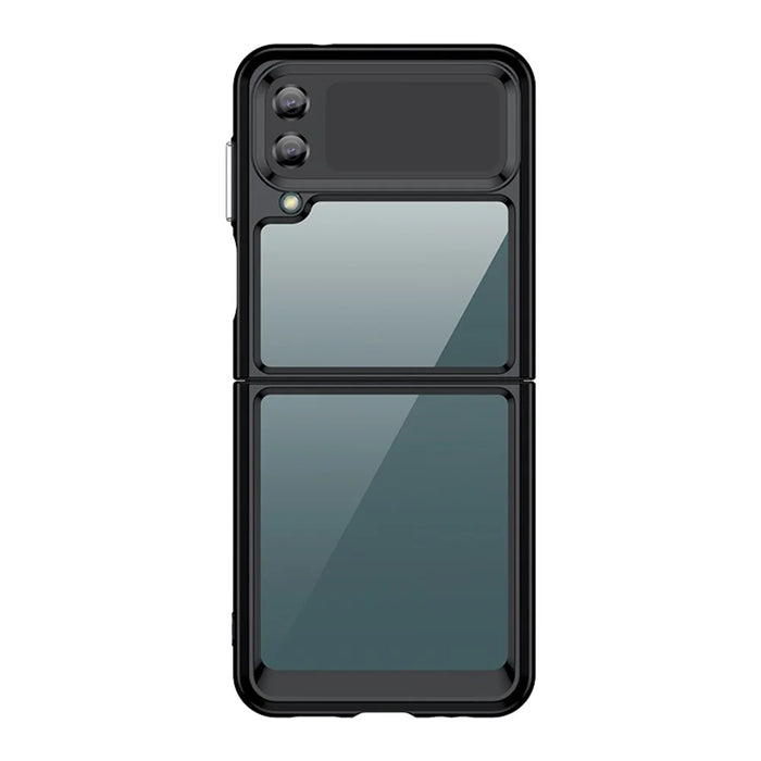 TPU+Acrylic Hybrid Cases, for Samsung Galaxy Z Flip4 5G Shockproof Mobile Phone Protective Case Cover - Black - 2