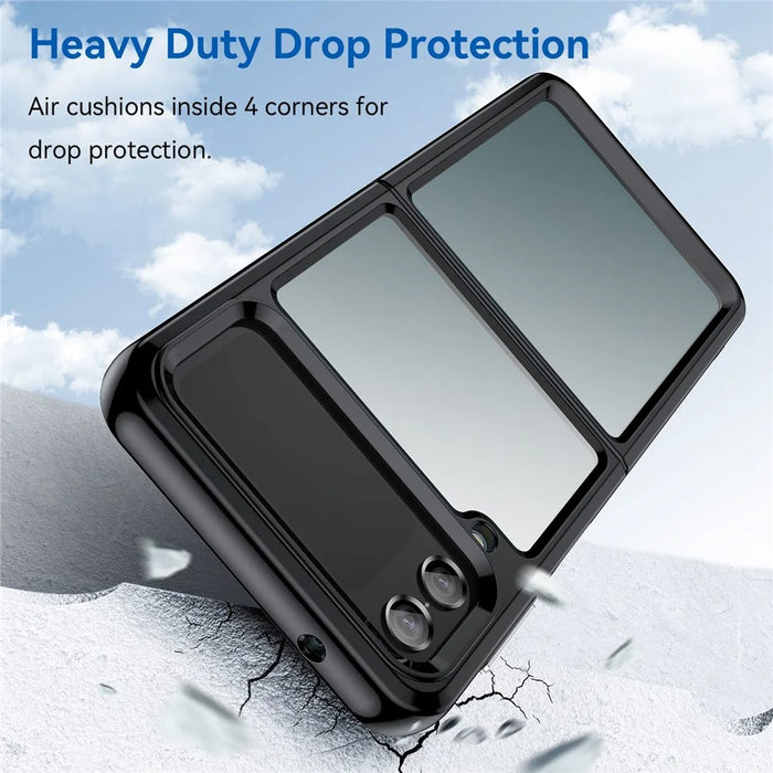 TPU+Acrylic Hybrid Cases, for Samsung Galaxy Z Flip4 5G Shockproof Mobile Phone Protective Case Cover - Black - 4