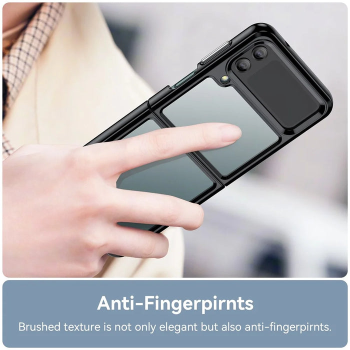 TPU+Acrylic Hybrid Cases, for Samsung Galaxy Z Flip4 5G Shockproof Mobile Phone Protective Case Cover - Black - 6