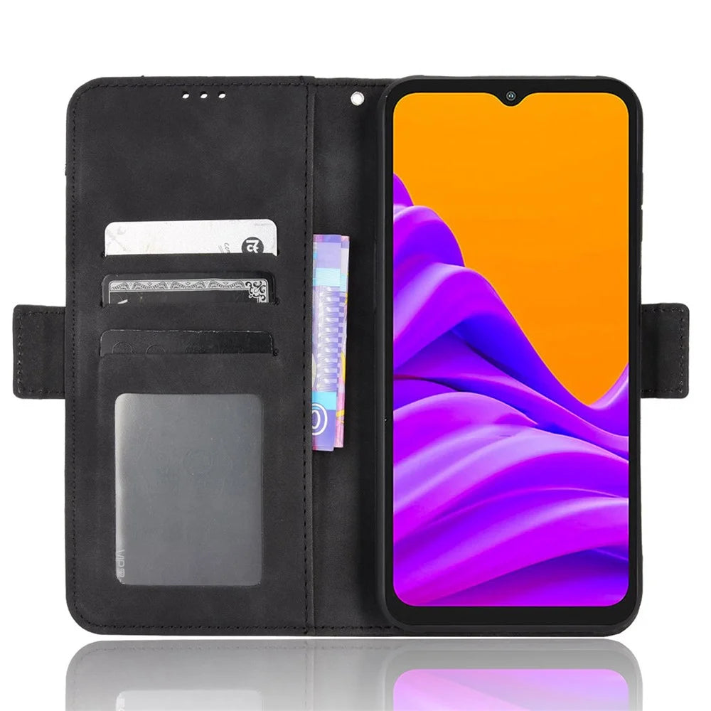 For Samsung Galaxy Xcover6 Pro 5G PU Leather Wear-resistant Phone Case Wallet Stand Cover Shell with Multiple Card Slots - Black - 3