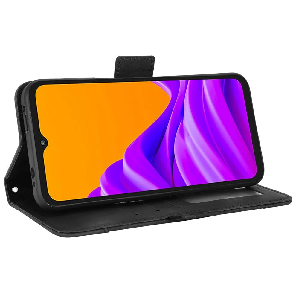 For Samsung Galaxy Xcover6 Pro 5G PU Leather Wear-resistant Phone Case Wallet Stand Cover Shell with Multiple Card Slots - Black - 4