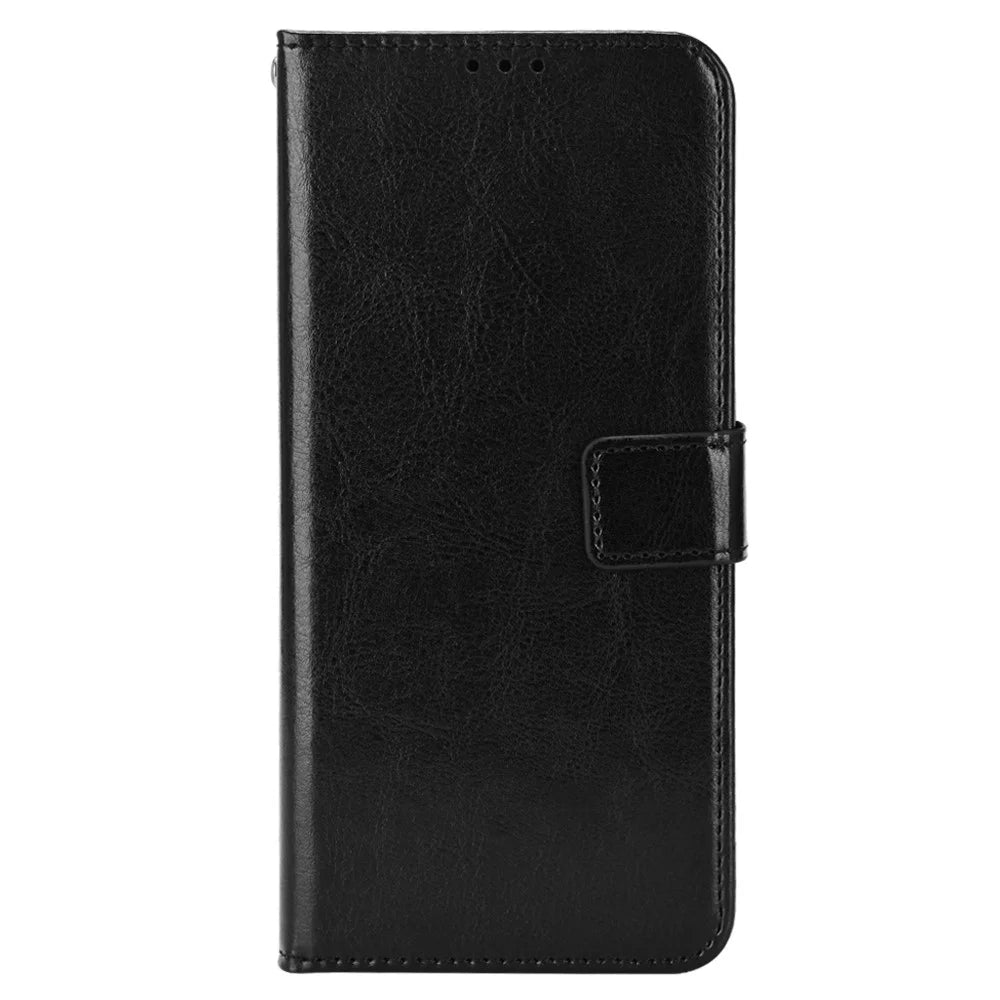 Crazy Horse Texture Case for Samsung Galaxy Xcover6 Pro 5G, Adjustable Stand PU Leather Phone Cover with Wallet - Black - 5