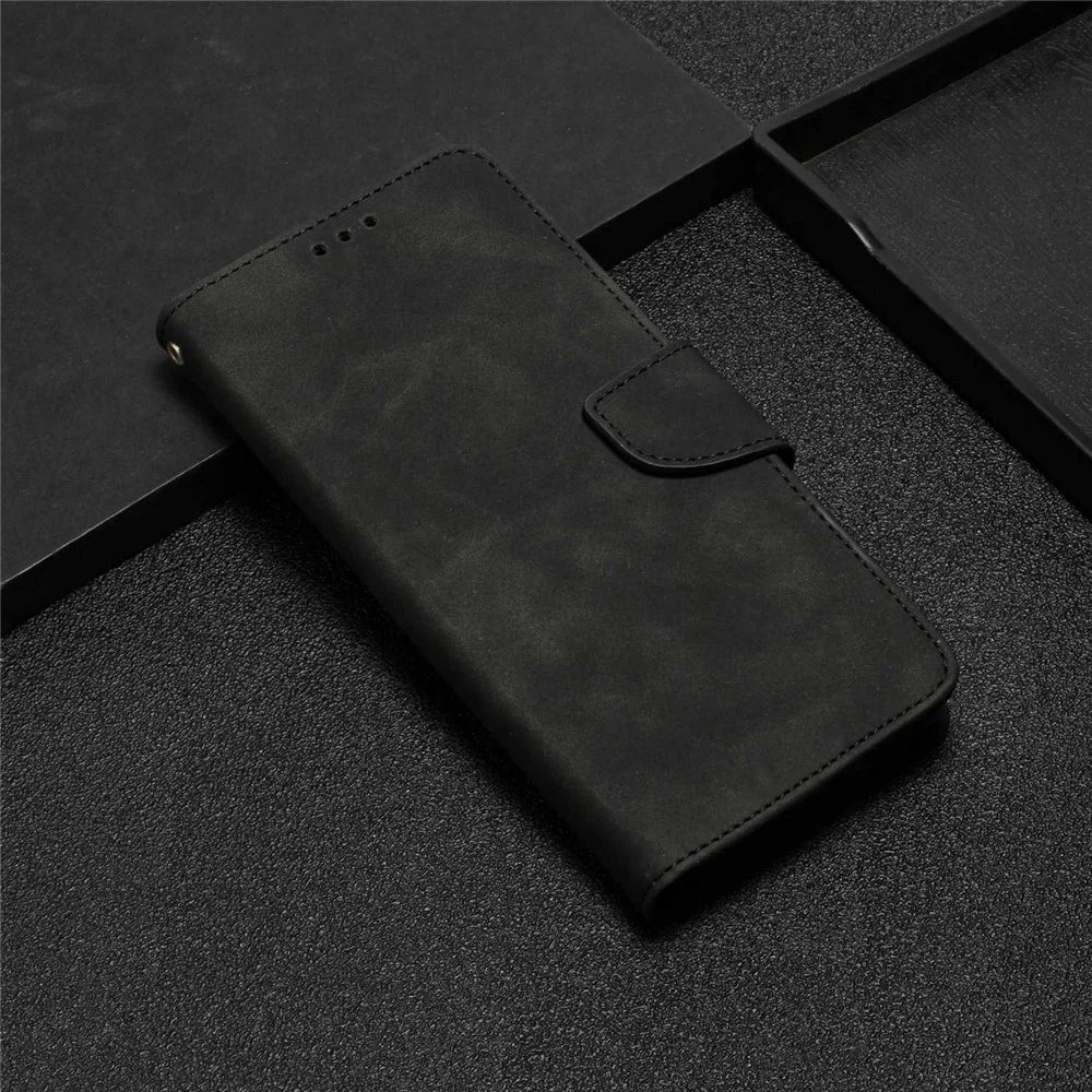 For Samsung Galaxy A52 4G/5G/A52s 5G Well Protection Magnetic Clasp PU Leather Case Solid Color Wallet Stand Anti-scratch Phone Cover - Black - 7