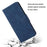 For Samsung Galaxy S22+ 5G Solid Color Drop-proof Phone Case Full Coverage PU Leather Wallet Stand Cover - Blue - 4