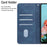 For Samsung Galaxy S22+ 5G Solid Color Drop-proof Phone Case Full Coverage PU Leather Wallet Stand Cover - Blue - 6