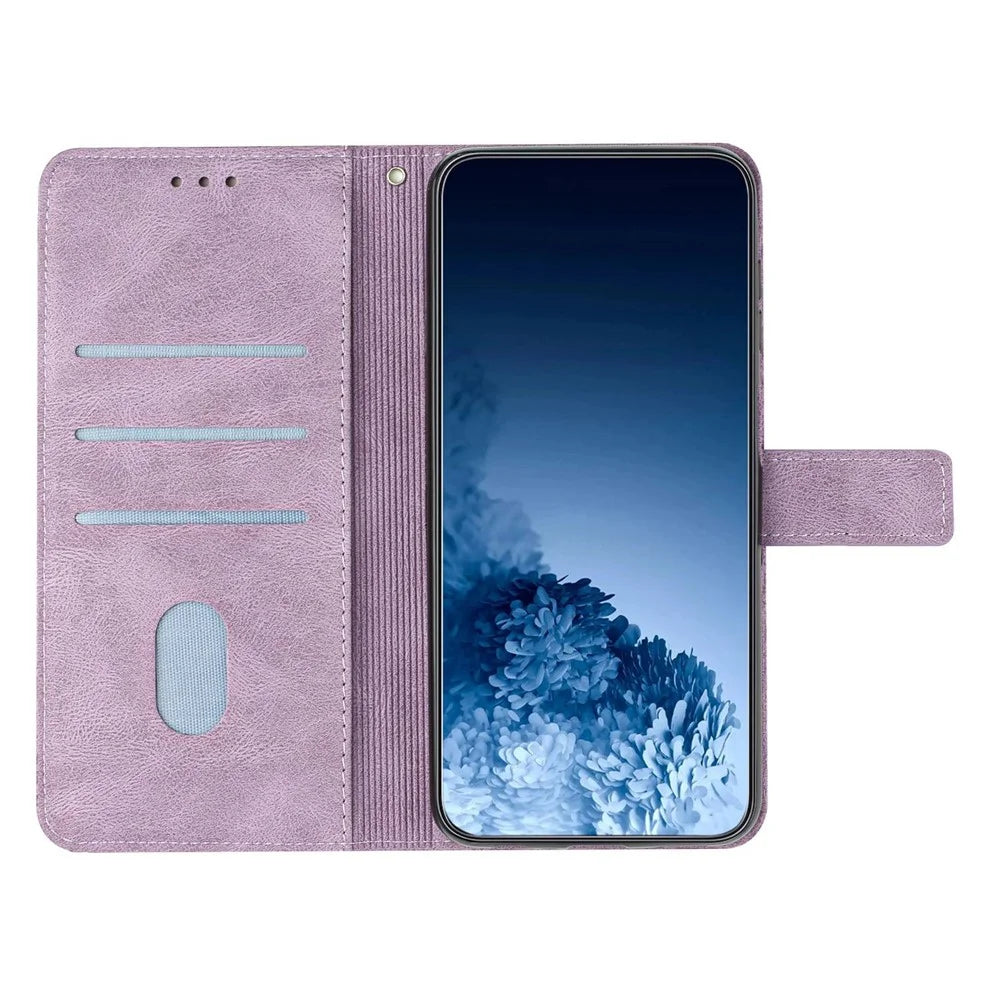 For Samsung Galaxy A52 5G/4G/A52s 5G Magnetic Clasp PU Leather Stand Mandala Flower Imprinted Phone Case Shockproof Mobile Phone Wallet Cover - Purple - 2