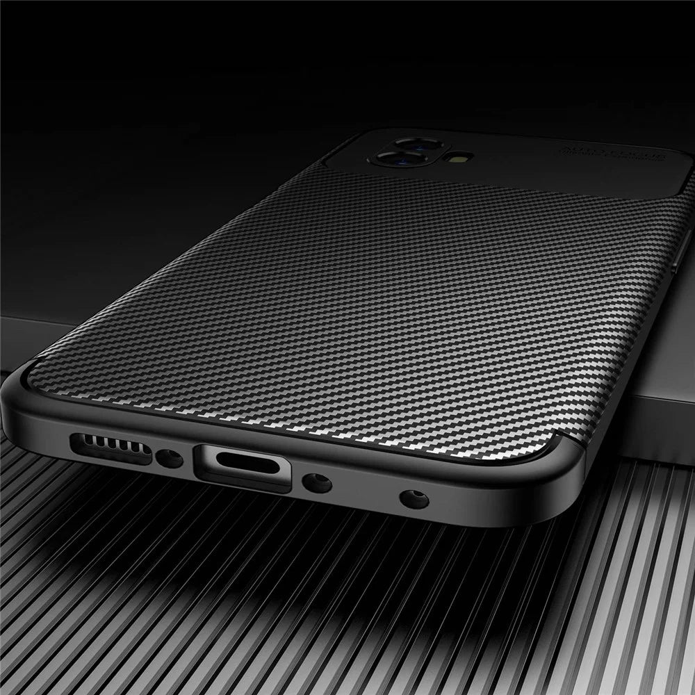 For Samsung Galaxy Xcover 6 Pro 5G Carbon Fiber Texture Scratch-resistant Soft TPU Phone Case Anti-fall Back Shell - Black - 4