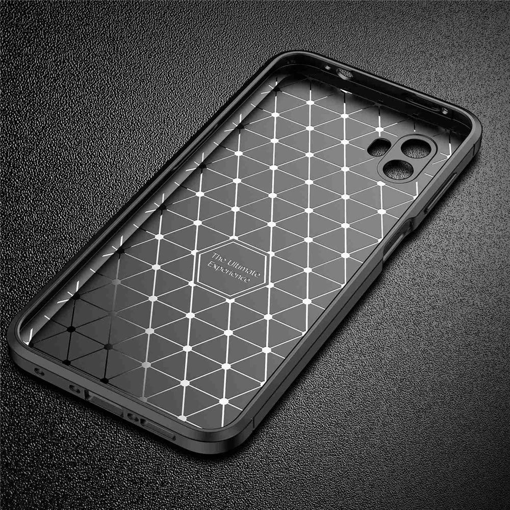 For Samsung Galaxy Xcover 6 Pro 5G Carbon Fiber Texture Scratch-resistant Soft TPU Phone Case Anti-fall Back Shell - Black - 6