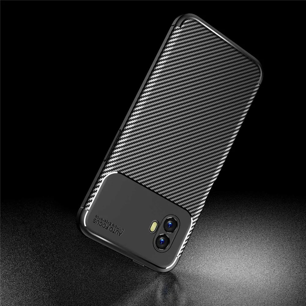 For Samsung Galaxy Xcover 6 Pro 5G Carbon Fiber Texture Scratch-resistant Soft TPU Phone Case Anti-fall Back Shell - Black - 7