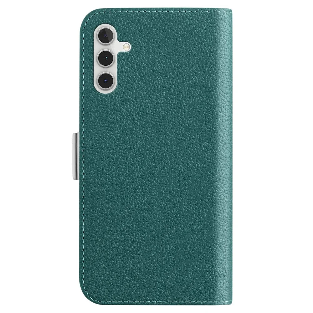 For Samsung Galaxy A13 4G / 5G / A04s 4G (164.7mm) Candy Color Litchi Texture Shockproof Leather Case Anti-scratch Wallet Stand Phone Cover - Green - 5
