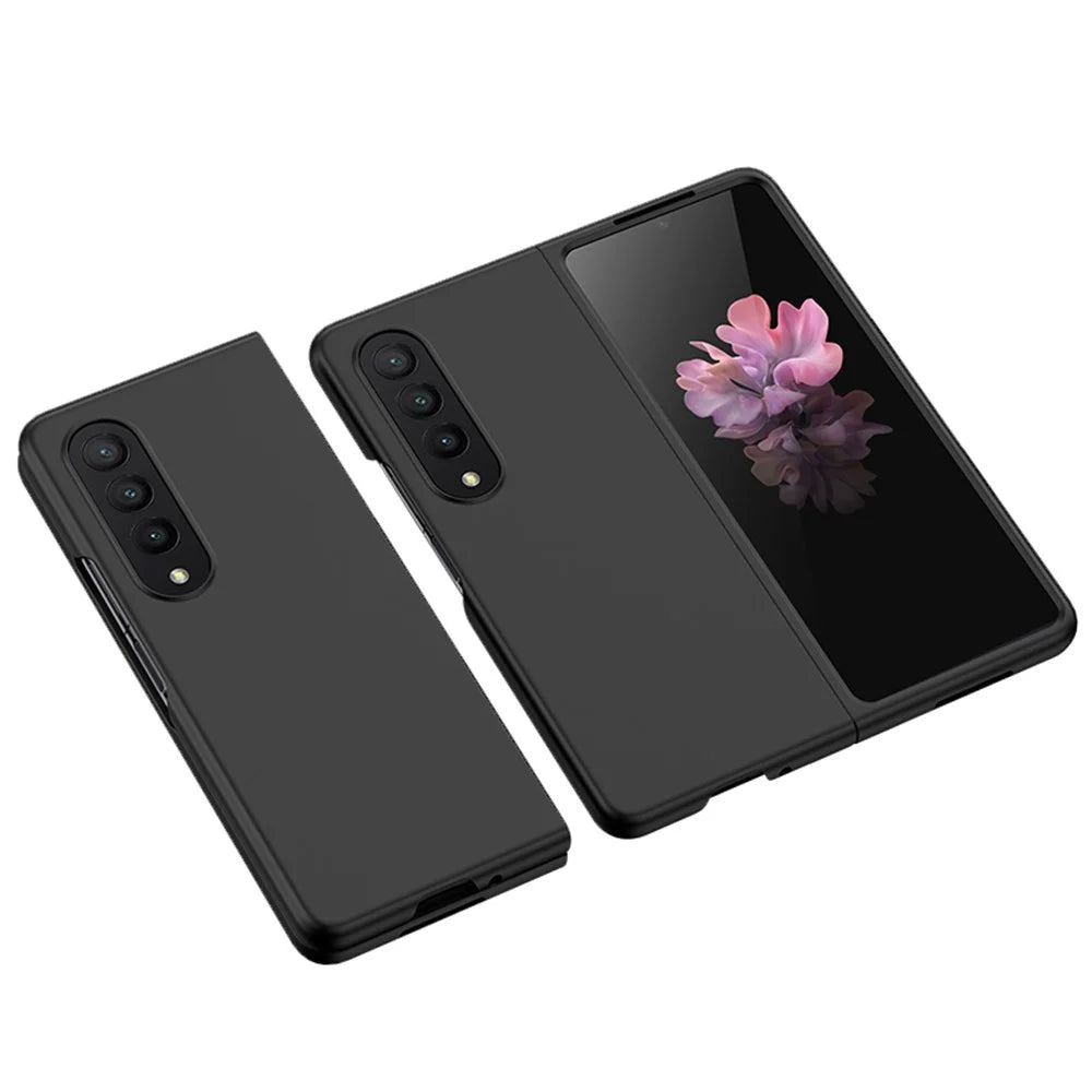 For Samsung Galaxy Z Fold4 5G Anti-wear Shockproof Skin-touch Feeling Hard PC Mobile Phone Case Cover - Black - 1