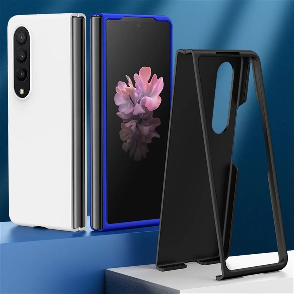 For Samsung Galaxy Z Fold4 5G Anti-wear Shockproof Skin-touch Feeling Hard PC Mobile Phone Case Cover - Black - 3
