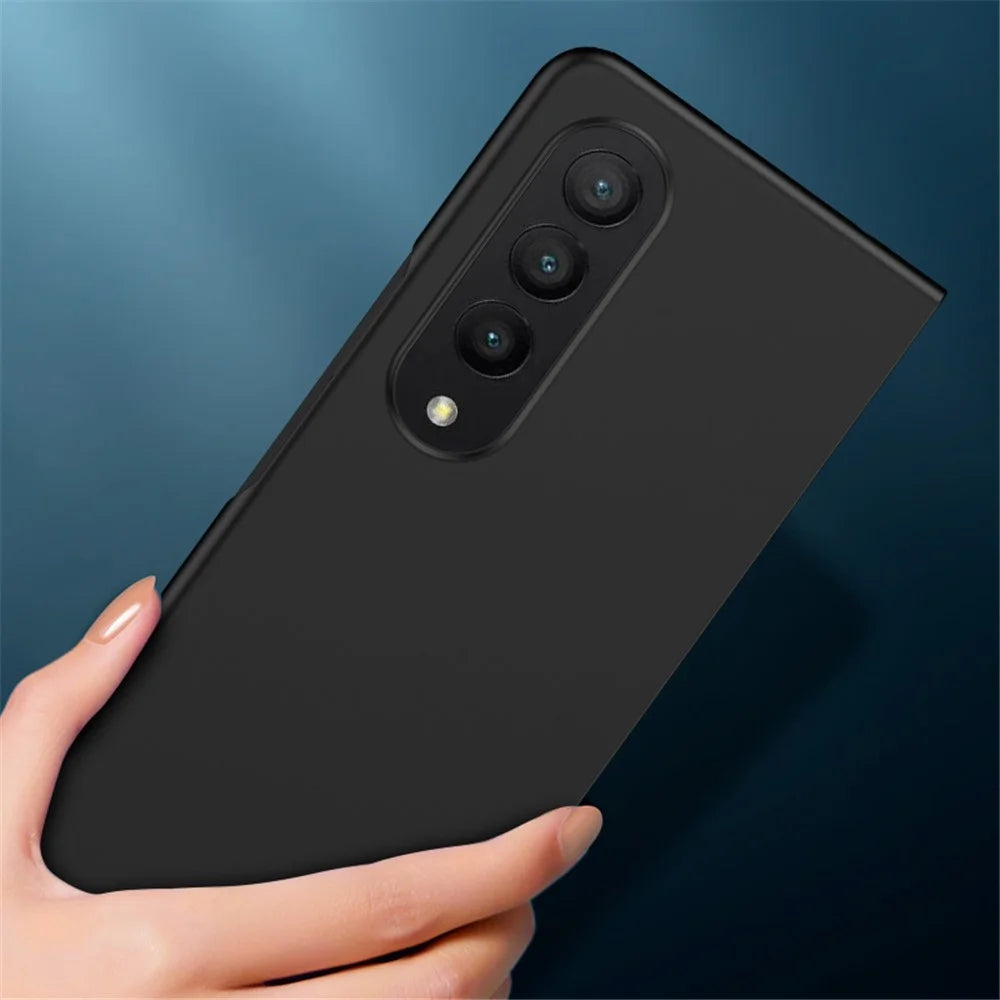 For Samsung Galaxy Z Fold4 5G Anti-wear Shockproof Skin-touch Feeling Hard PC Mobile Phone Case Cover - Black - 5
