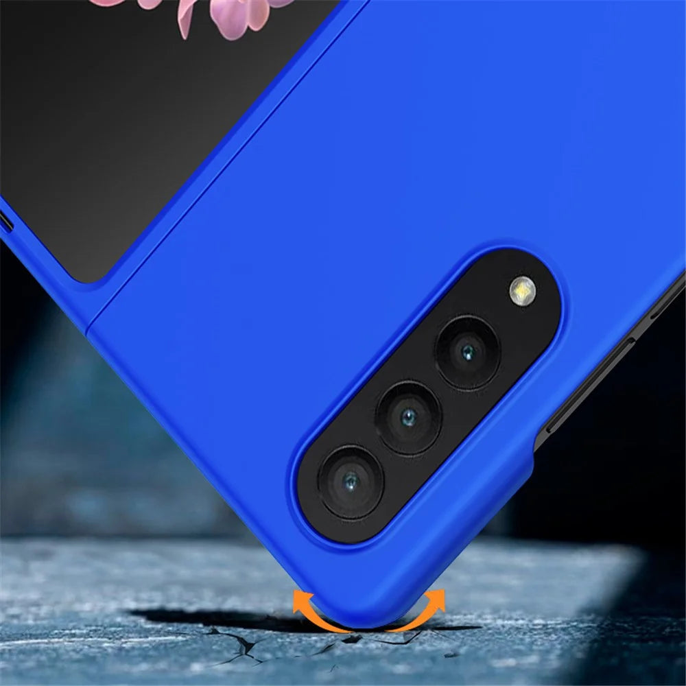 For Samsung Galaxy Z Fold4 5G Anti-wear Shockproof Skin-touch Feeling Hard PC Mobile Phone Case Cover - Black - 6