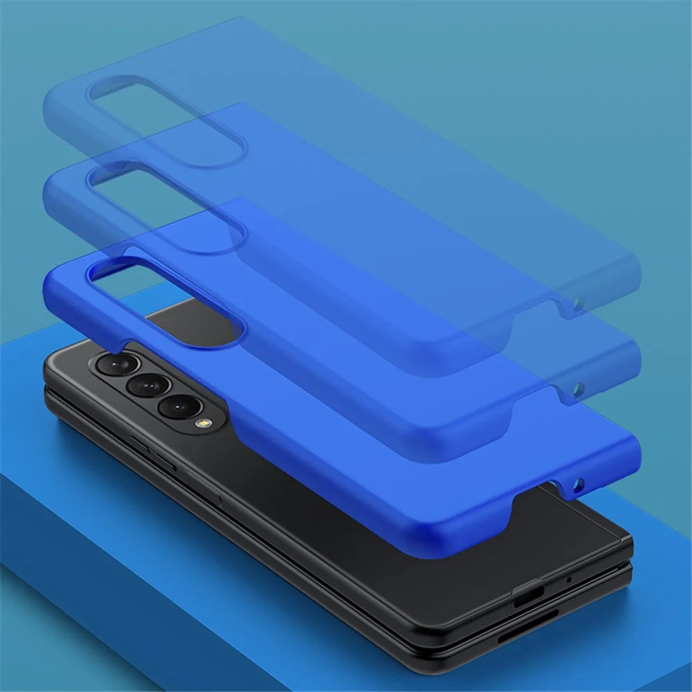 For Samsung Galaxy Z Fold4 5G Anti-wear Shockproof Skin-touch Feeling Hard PC Mobile Phone Case Cover - Black - 7