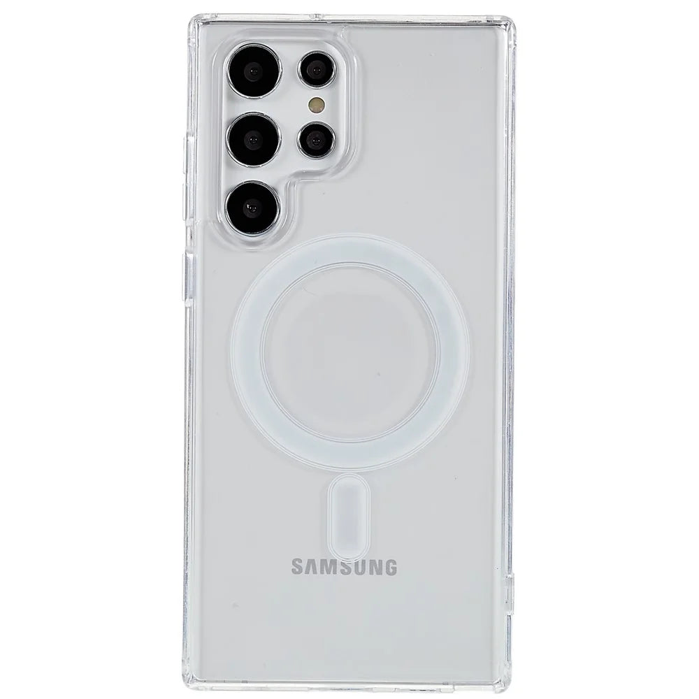 For Samsung Galaxy S22 Ultra 5G Clear Phone Case Compatible with Magsafe Hard Acrylic Soft TPU Shockproof Cover - 2