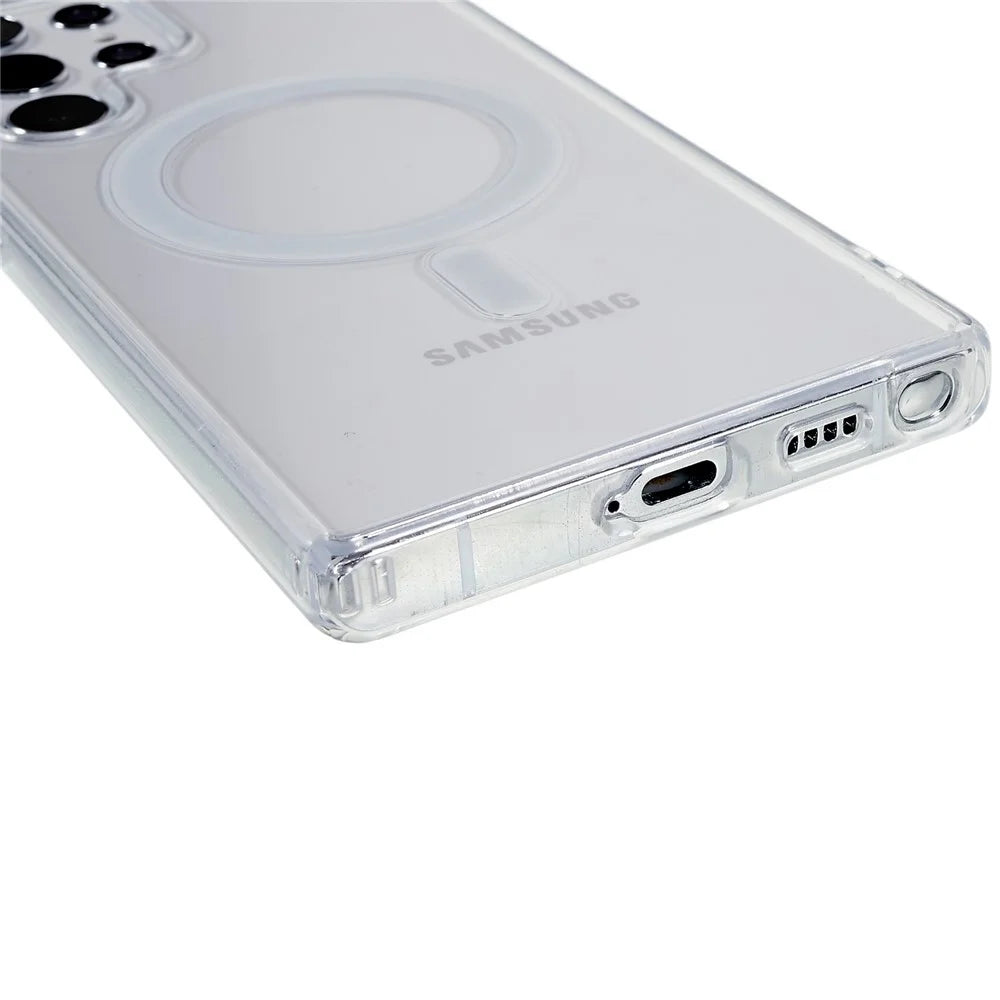 For Samsung Galaxy S22 Ultra 5G Clear Phone Case Compatible with Magsafe Hard Acrylic Soft TPU Shockproof Cover - 6