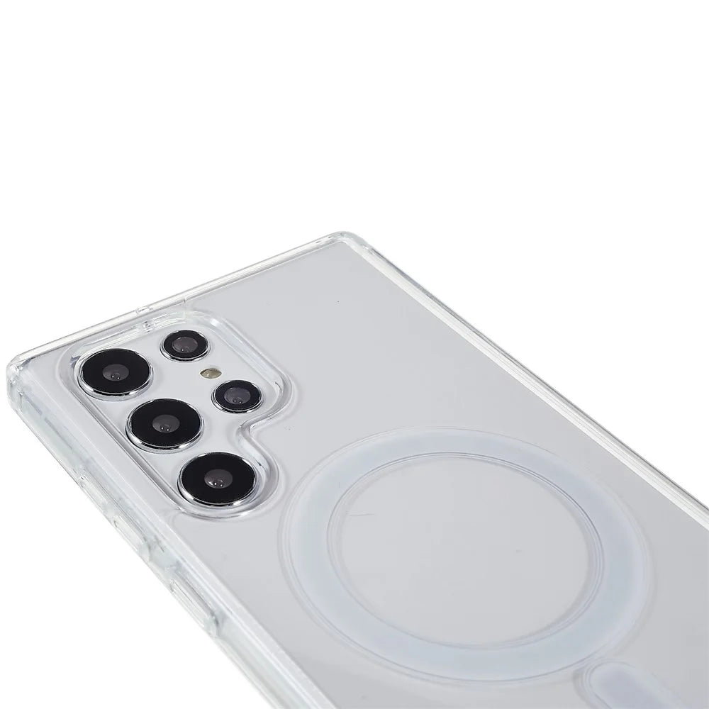 For Samsung Galaxy S22 Ultra 5G Clear Phone Case Compatible with Magsafe Hard Acrylic Soft TPU Shockproof Cover - 7