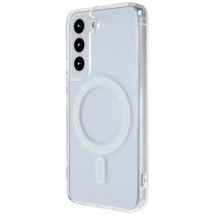 For Samsung Galaxy S22+ 5G Hard Acrylic Soft TPU Scratch-Proof Phone Case Clear Magnetic Cover - 3