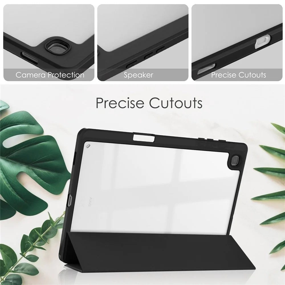For Samsung Galaxy Tab S6 Lite (2020) / (2022) / (2024) PU Leather Case Stand Tablet Shell with Pencil Holder - Black - 5