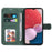 For Samsung Galaxy A13 4G Three-color Splicing PU Leather Case Wallet Stand Full Body Anti-Scratch Protective Cover with Strap - Green - 2