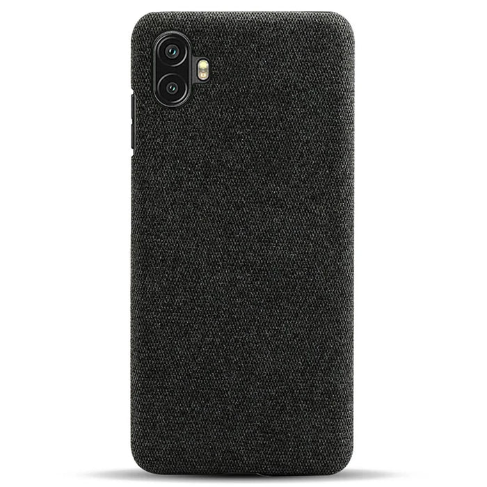 For Samsung Galaxy Xcover Pro 2 5G Anti-fall Phone Case Hard PC + Cloth Cover Solid Color Scratch-resistant Phone Protector - Black - 3